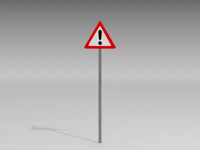 Warning sign 3D model