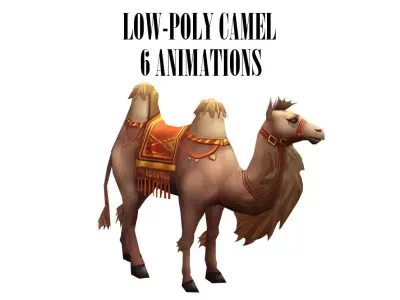 low-poly animated camel Low-poly 3D model