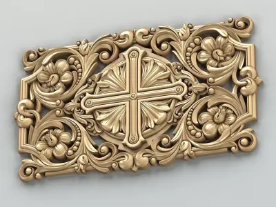 Carved decor central 012 3D model