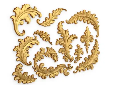 Acanthus Leaves Collection-03 3D model