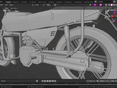 Motorbike honda motorcycle Low-poly 3D model