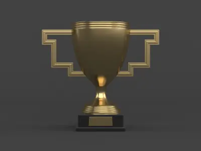 Gold Trophy Cups 3D model