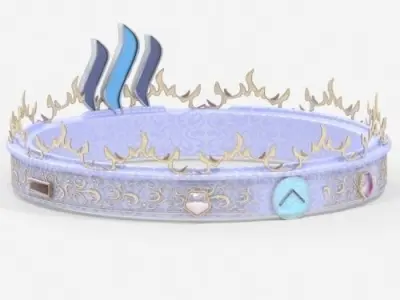 High poly Crown for Steemit Free 3D model