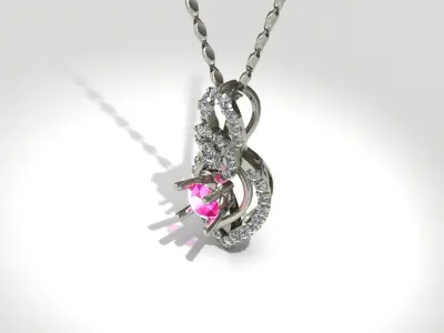 Pendant infinity with diamonds Free 3D print model