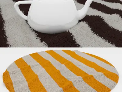 Round Rug Set 262 3D model
