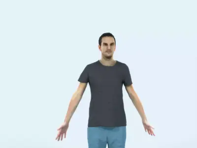 Jest 01J Animated Rigged Summer Casual Man Low-poly 3D model