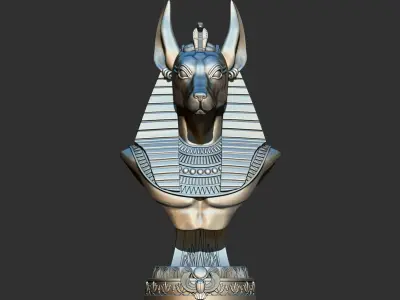 Egyptian Jackal God Anubis Bust Statue 3d model 3D print model