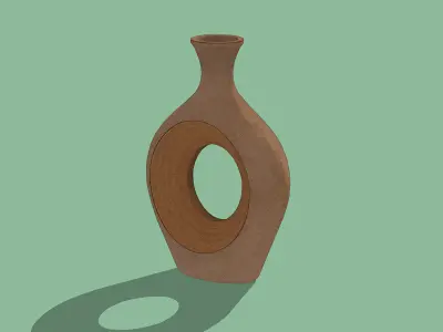 Creative wine bottle sculpture Low-poly 3D model