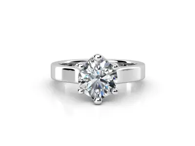dmc-05 solitaire diamond engagement ring 3D print model