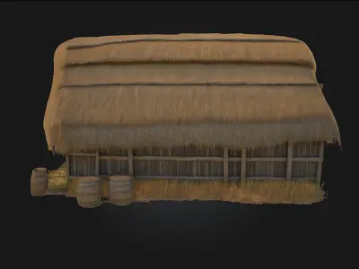 Thatched Cottage  Cozy Charm of Countryside Living 3D model