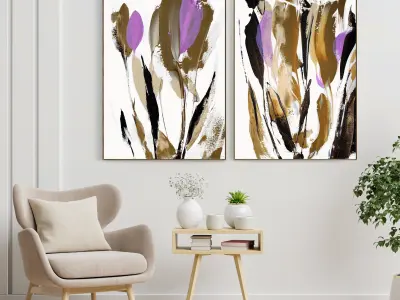 Plaster Two Photo Frame 165 Low-poly 3D model