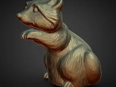 beggin baby racoon statue 3D print model