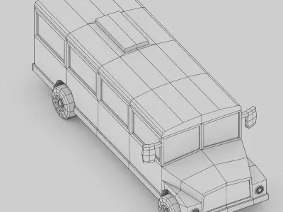 Scholar Bus Low Poly Low-poly 3D model