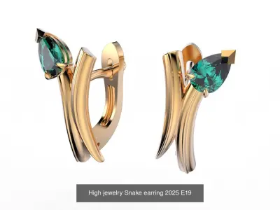 High jewelry snake set 2025 rings earrings pendant necklace 3D Model Pack