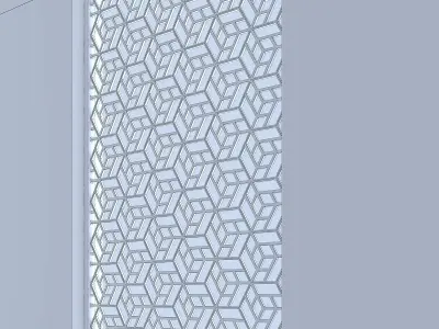 3d screen window with geometric pattern Low-poly 3D model