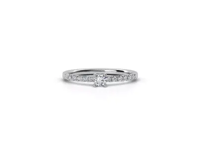 ZDR0101 diamond engagement ring gold 3D print model