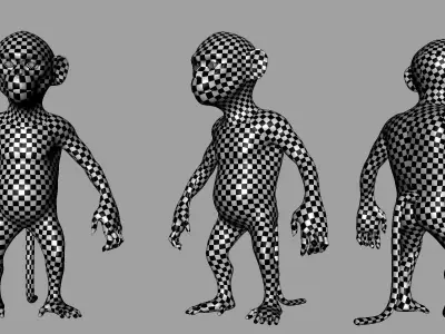 Monkey Baby Low-poly 3D model