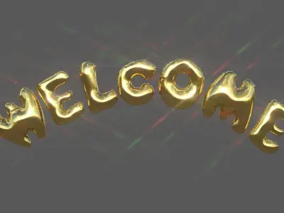 WELCOME BALLOONS Low-poly 3D model