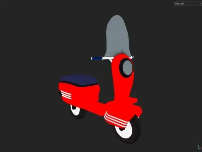 Stylized car motorbike game ready Low-poly 3D model