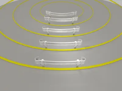 Guardrail - Japanese curved and dirty - high poly 3D model