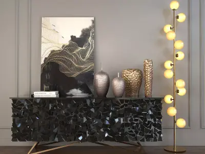 Modern Coffee Table and Armchair Set 2 3D model