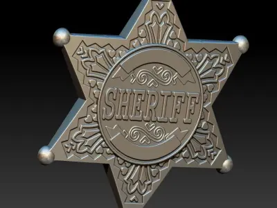 Sheriff badge 3 3D print model
