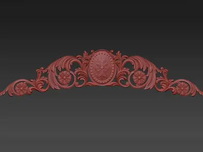 Carved decor horizontal 3D model