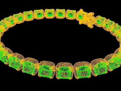 Multi-Gemstone Tennis Bracelet  3D model