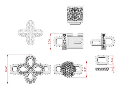 BALL CHAIN PEARCUT FLOWER 3D print model