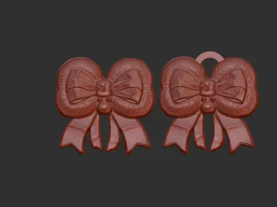 christmas ribbon decor 1  3D print model