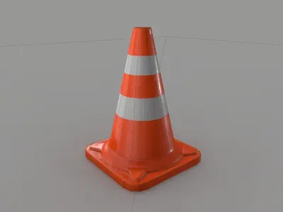 Traffic Road Cone - 3D VR  AR  game ready  Free low-poly 3D model