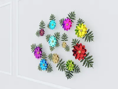 Decorative Metal plants with gold stainless  m8 3D model purchase