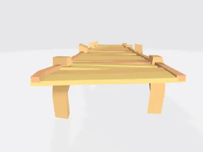 Low Poly Dock Bridge Free low-poly 3D model
