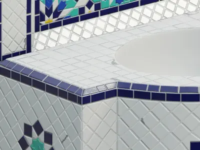 Traditional Moroccan mosaic fountain 3D model
