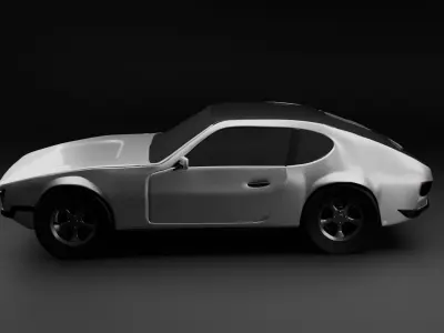 Retro Coupe GT  Car 3D Model  3D model