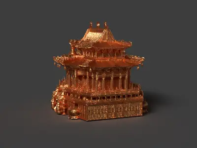 Chinese ancient building figure  3D model
