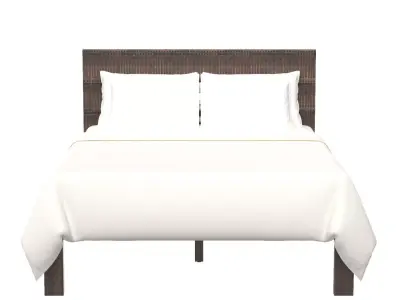 Kelby Wood Queen Bed 3D model