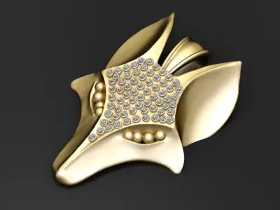 Introducing the Diamond Fox Head Pendant   3D print model