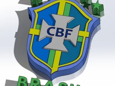 Brazilean National Team Emblem 3D print model