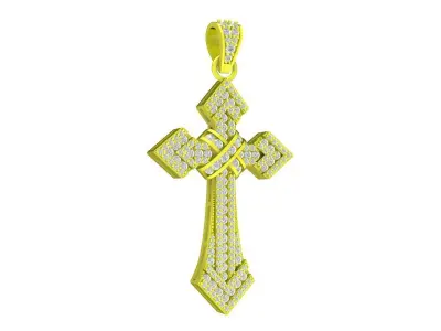 7029 new luxury diamond cross pendant 3D print model