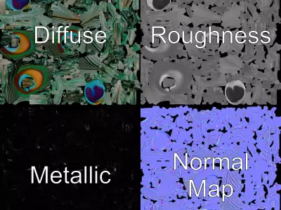 Elegant Peacock Feather model pack Low-poly 3D model