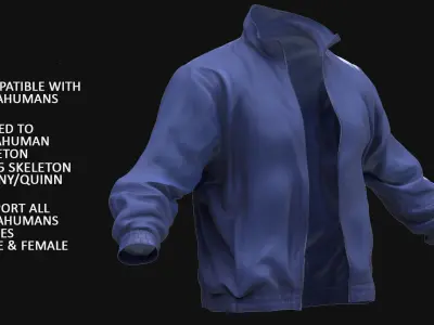 Sport Jacket 117  - All MH Bodies - UE5 Skeletons - Rigged Low-poly 3D model