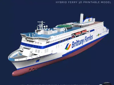Ferry GUILLAUME DE NORMANDIE Brittany Ferries print ready model 3D print model