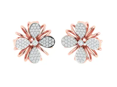 Women Earrings 3dm STL OBJ FBX Renders Details  3D print model