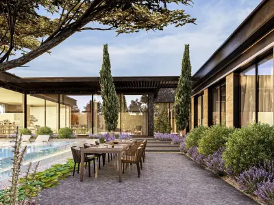 Luxury Villa Site Design Modern Residential Complex  Low-poly 3D model