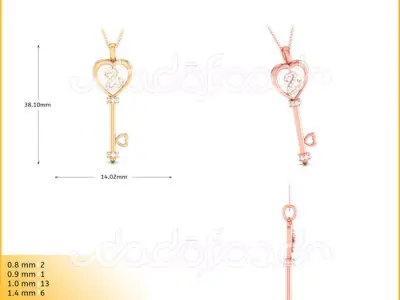 light weight yellow gold  diamond pendent -DOC-P8198 3D print model