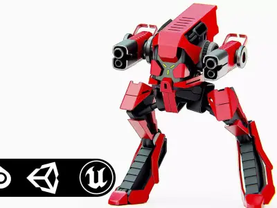 RAPTOR DROID D-150 Rigged for Unreal Engine - Unity - MIXAMO 3D model