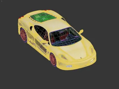 3D model of a white sports car 3D model