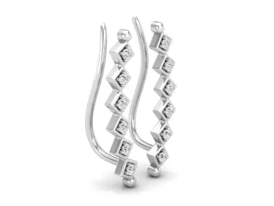 Diamond Crawler Climber Earrings for woman 3D print model
