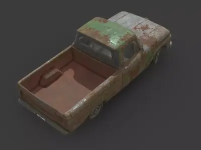 Abandoned Car - Ford F Classic Pickup Truck Low-poly 3D model